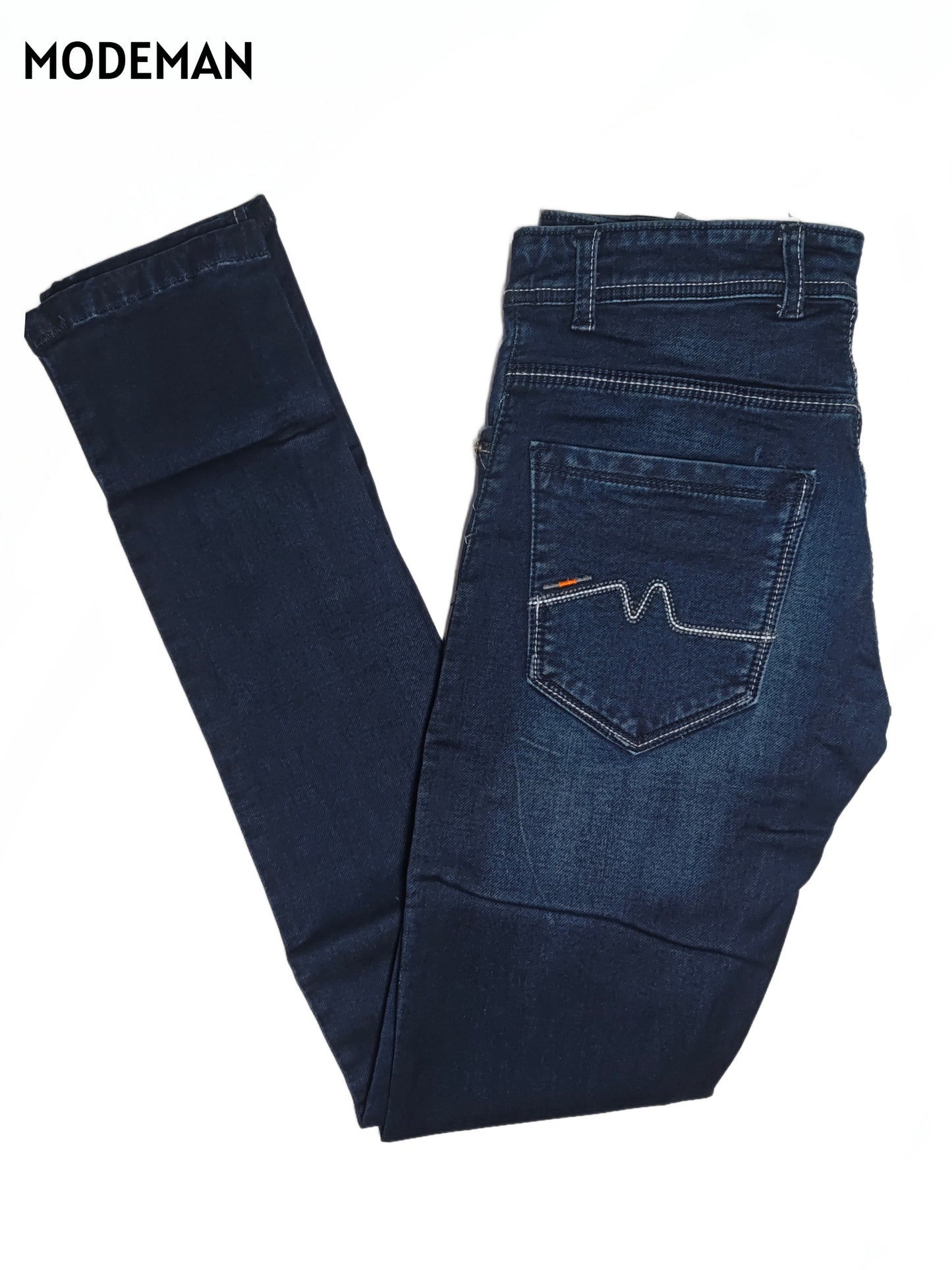 Men’s Dark Blue Slim Fit Jeans – Cotton Base Fabric | Modeman