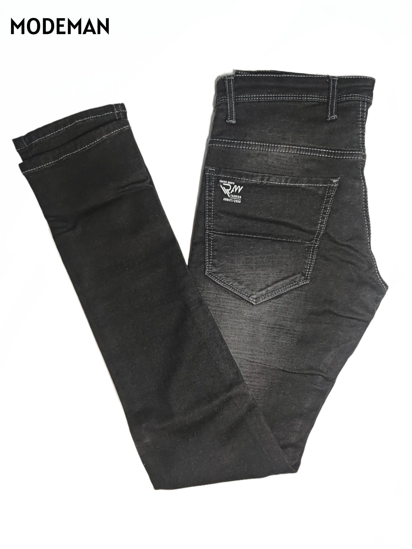 Men’s Black Relax Fit Jeans – Cotton Base Fabric | Modeman
