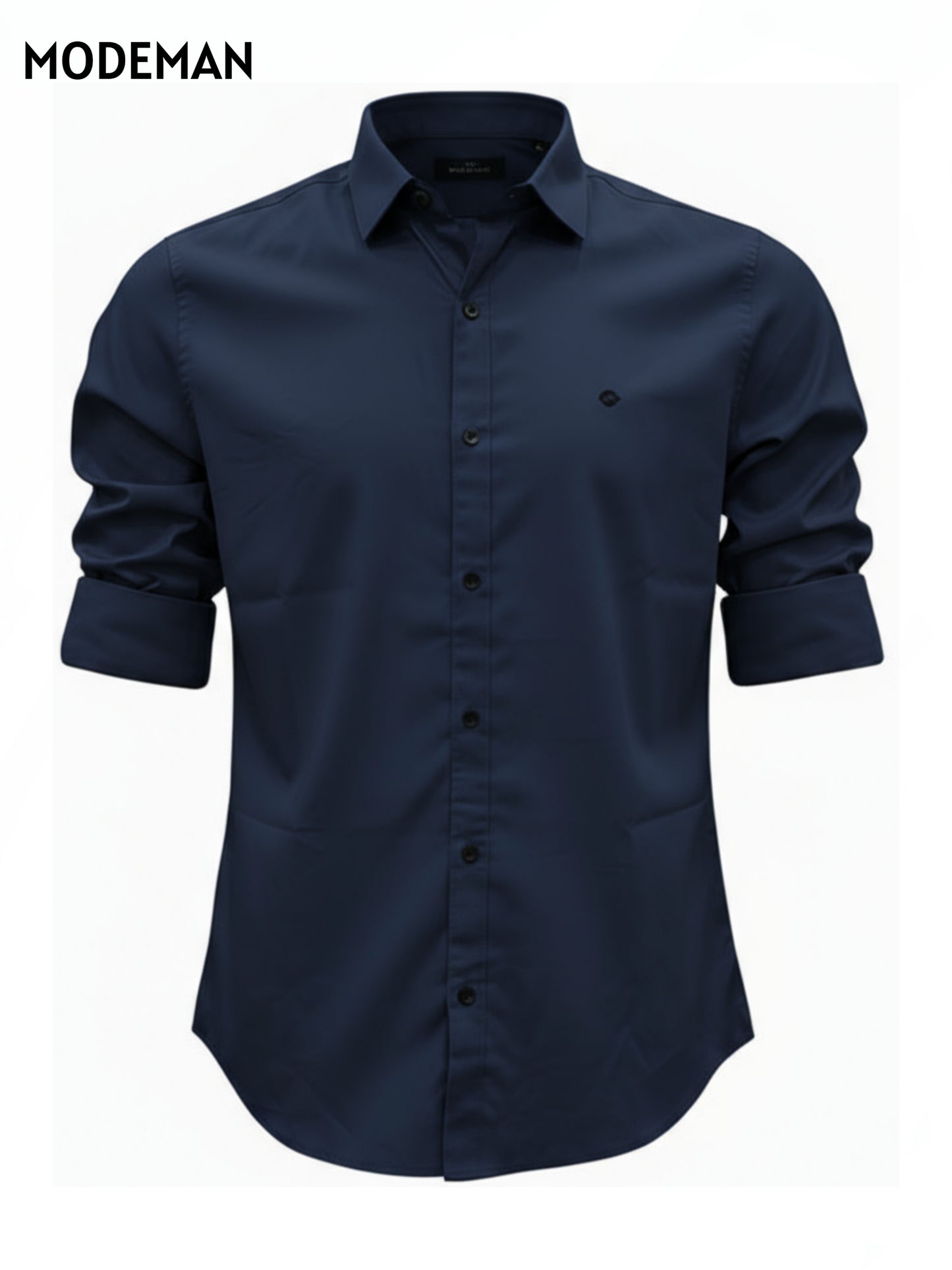 Men’s  Navy Blue Formal Shirt – Slim Fit | Cotton Blend