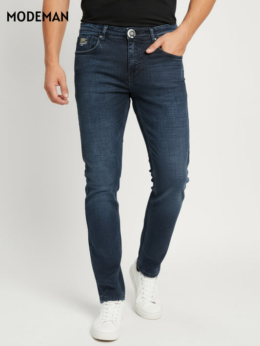 Men’s Dark Blue Relex Fit Washed Jean