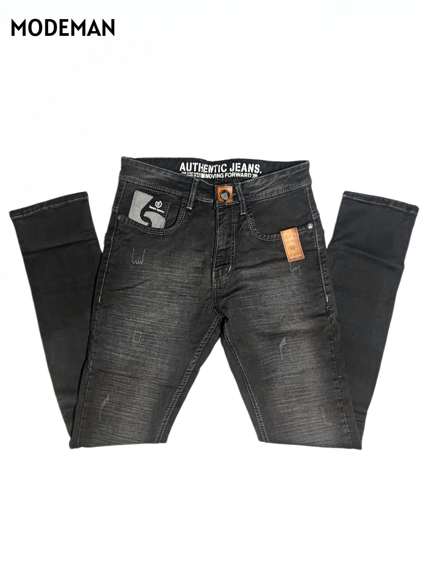 Men’s Black Faded Denim Jeans – Slim Fit | Authentic Collection