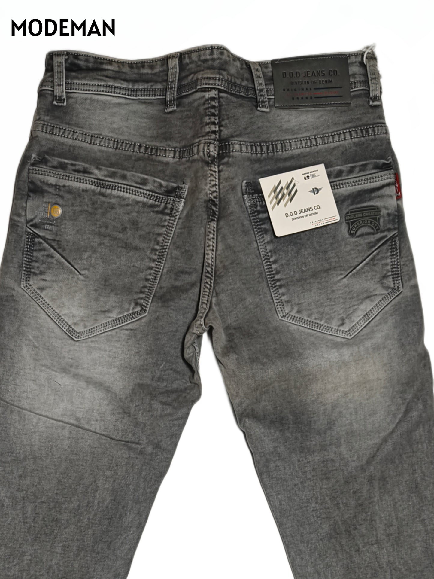 Men’s Grey Faded Slim Fit Jeans – Modeman