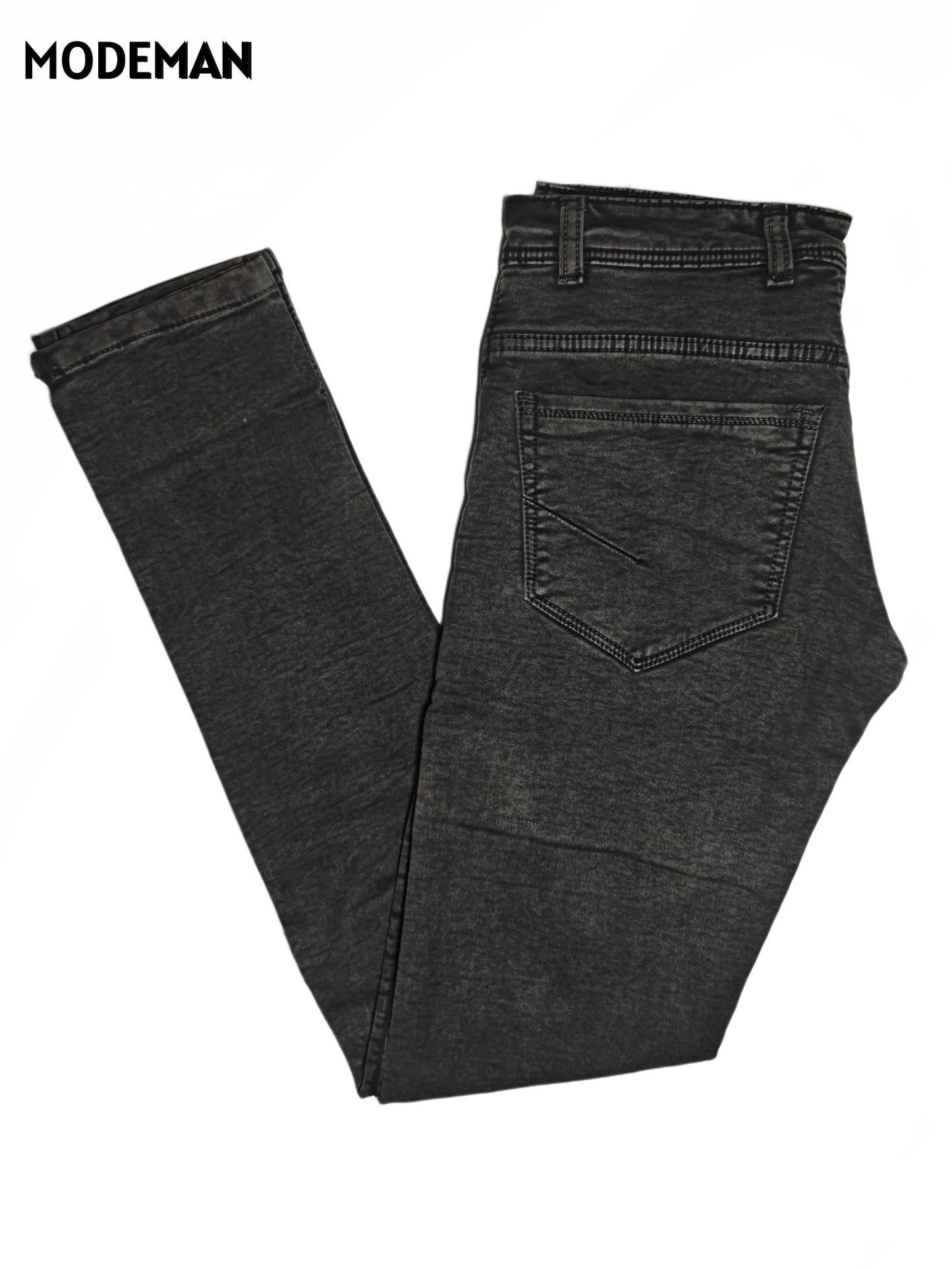 Men’s Black Faded Relex Fit Jeans – Modeman