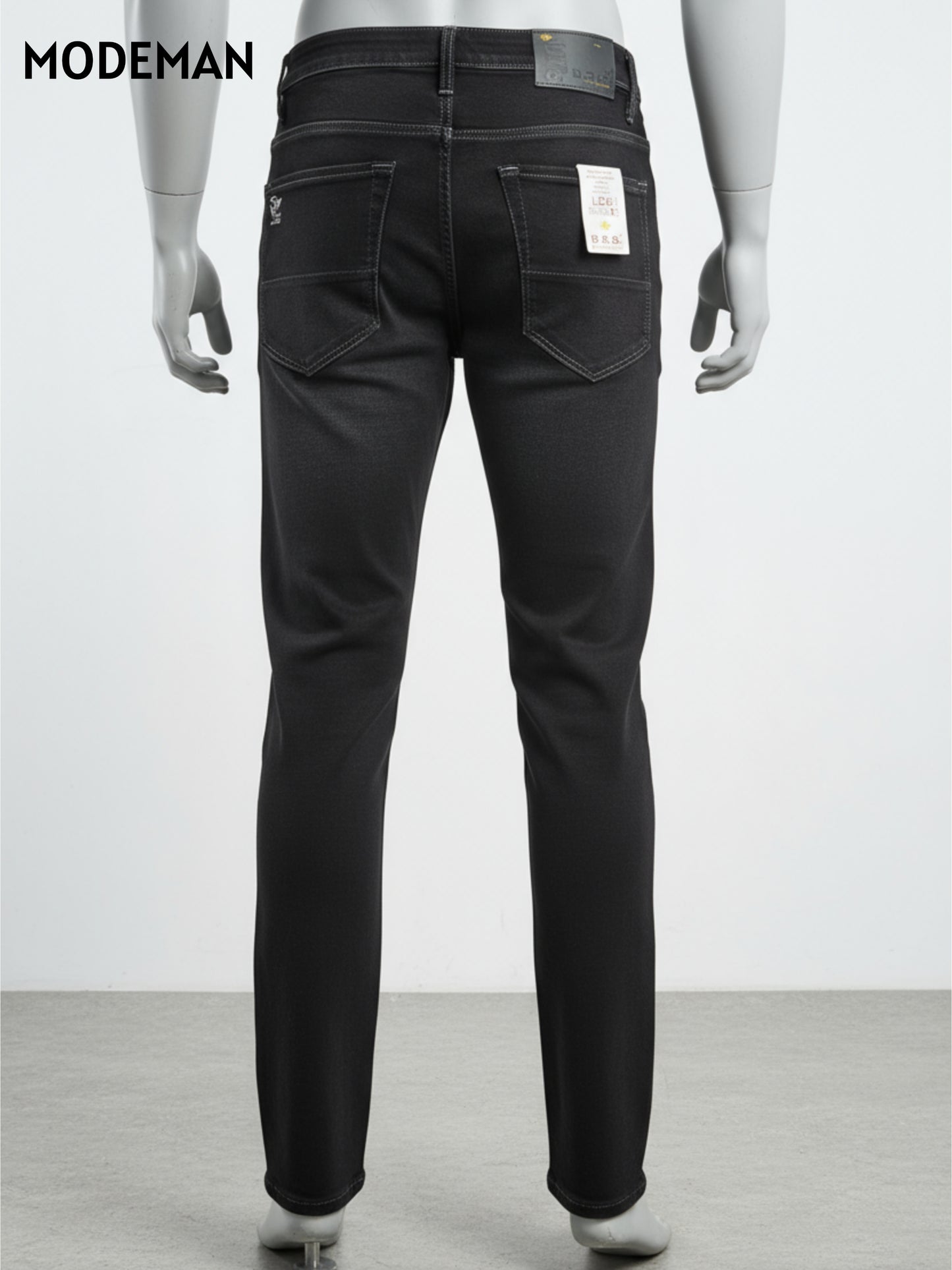Men’s Black Relax Fit Jeans – Cotton Base Fabric | Modeman