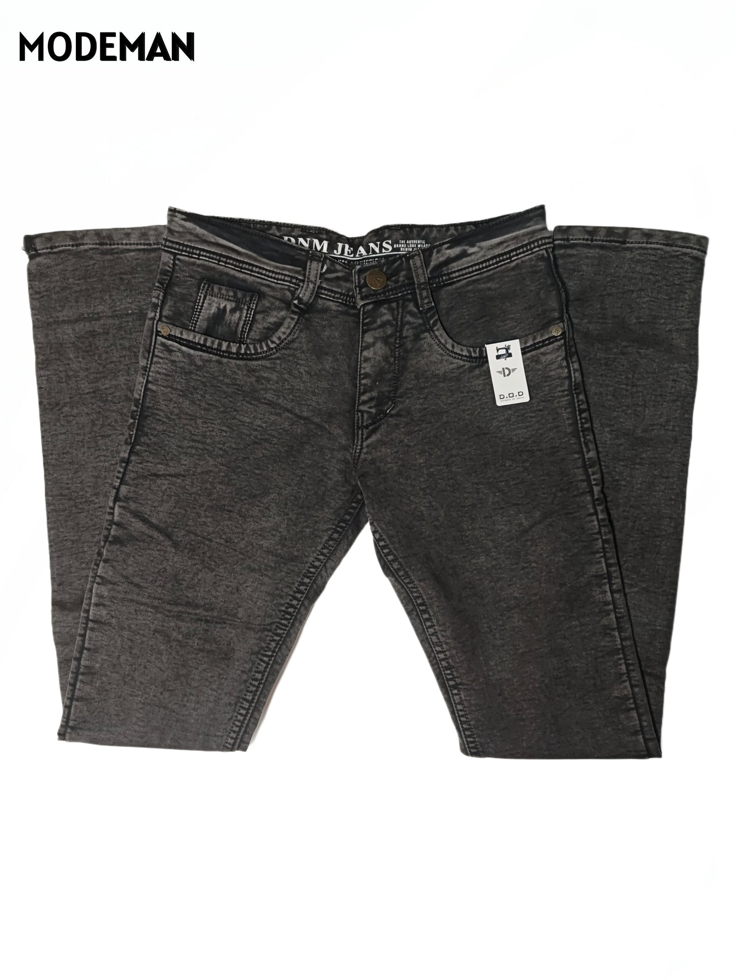 Men’s Black Faded Relex Fit Jeans – Modeman