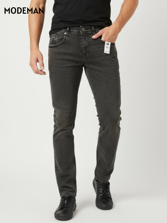 Men’s Black Faded Relex Fit Jeans – Modeman