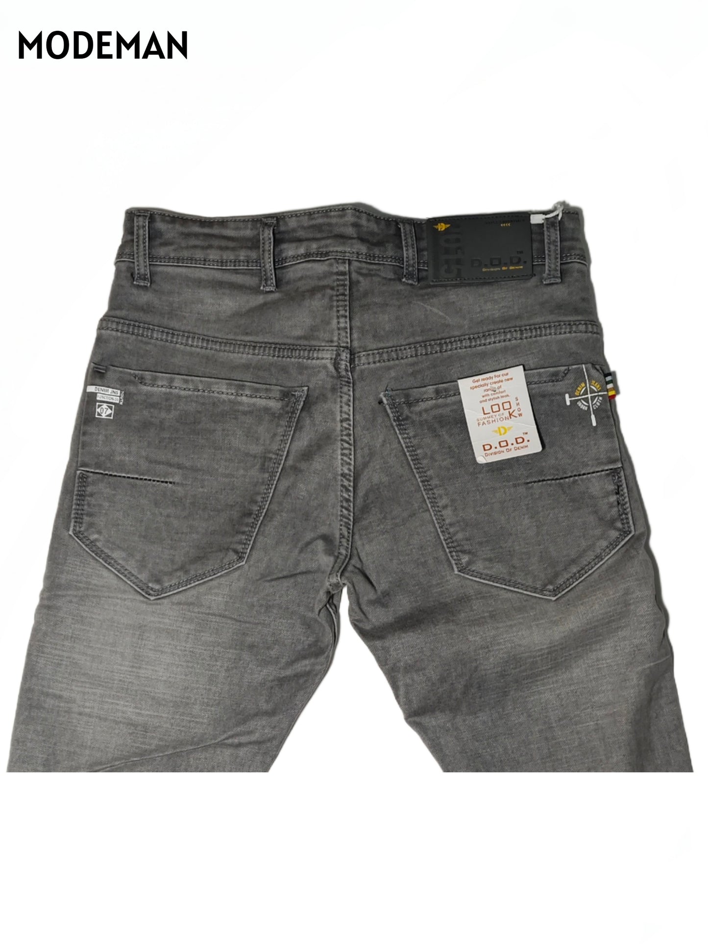 Men’s Charcoal Grey Slim Fit Jeans – Modeman