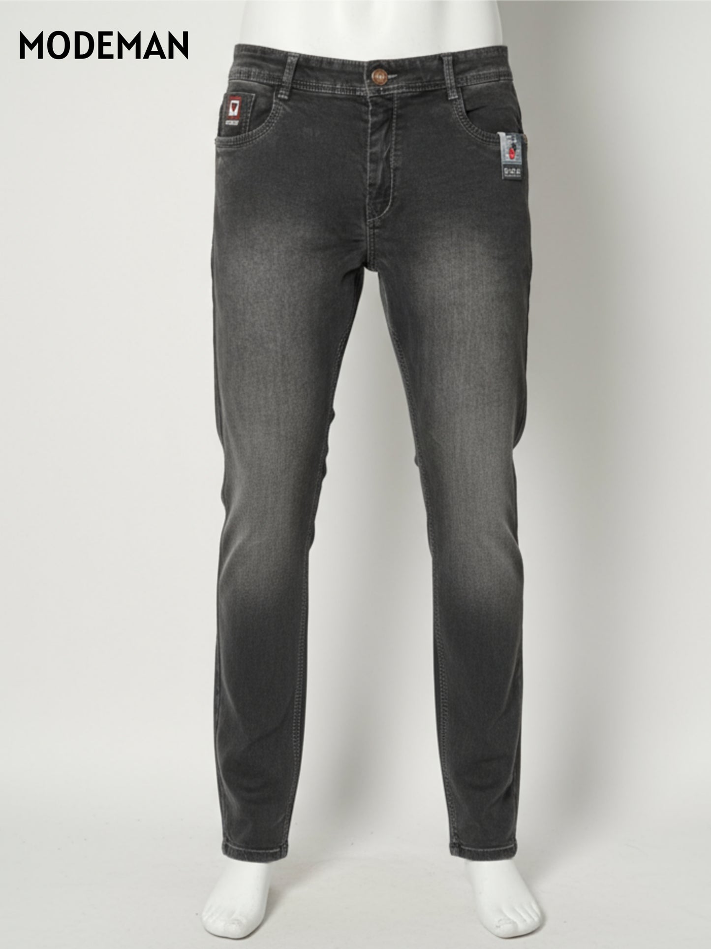 Men’s Grey Washed Slim Fit Jeans – Vintage Style