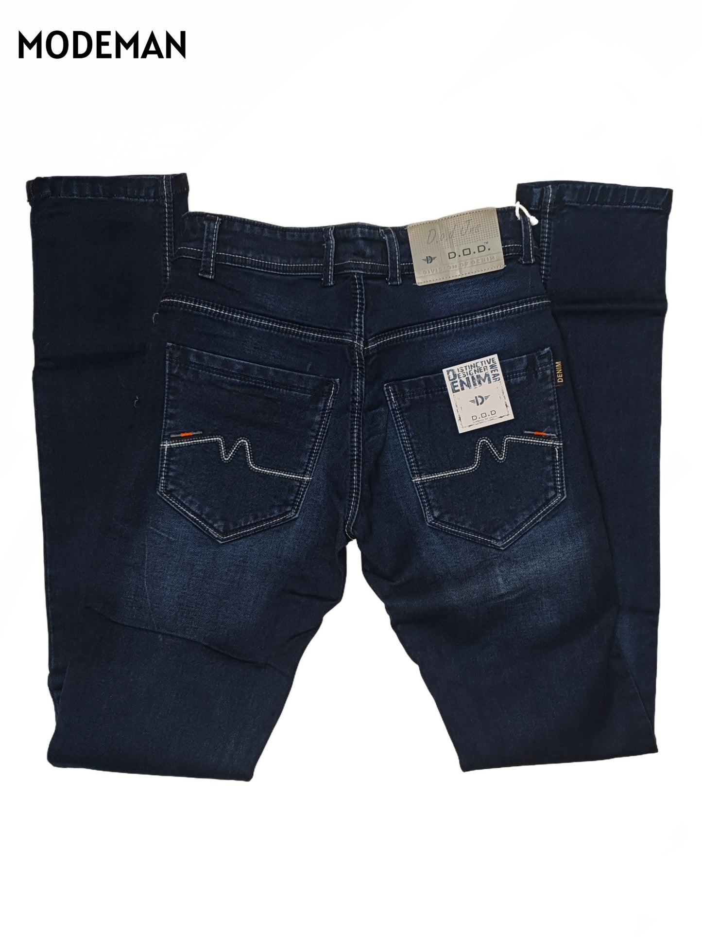 Men’s Dark Blue Slim Fit Jeans – Cotton Base Fabric | Modeman