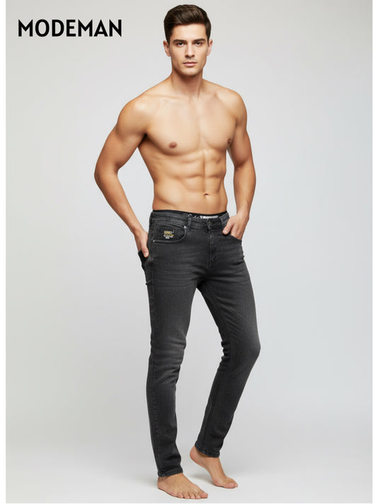 Men’s Black Washed Slim Fit Jeans