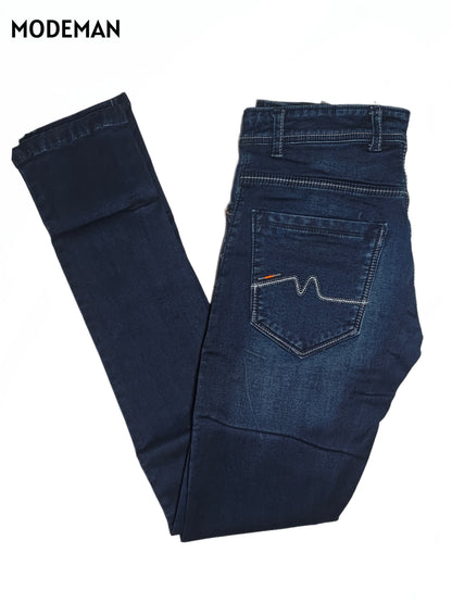 Men’s Dark Blue Slim Fit Jeans – Cotton Base Fabric | Modeman