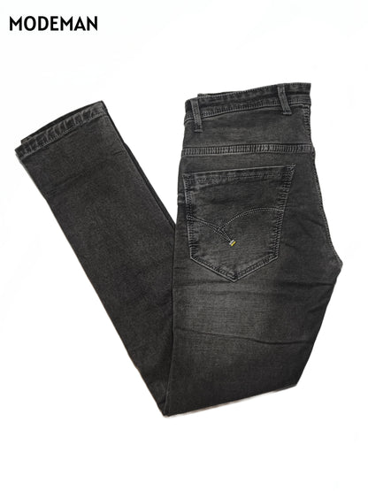 Men’s Charcoal Black Relex Fit Jeans – Modeman