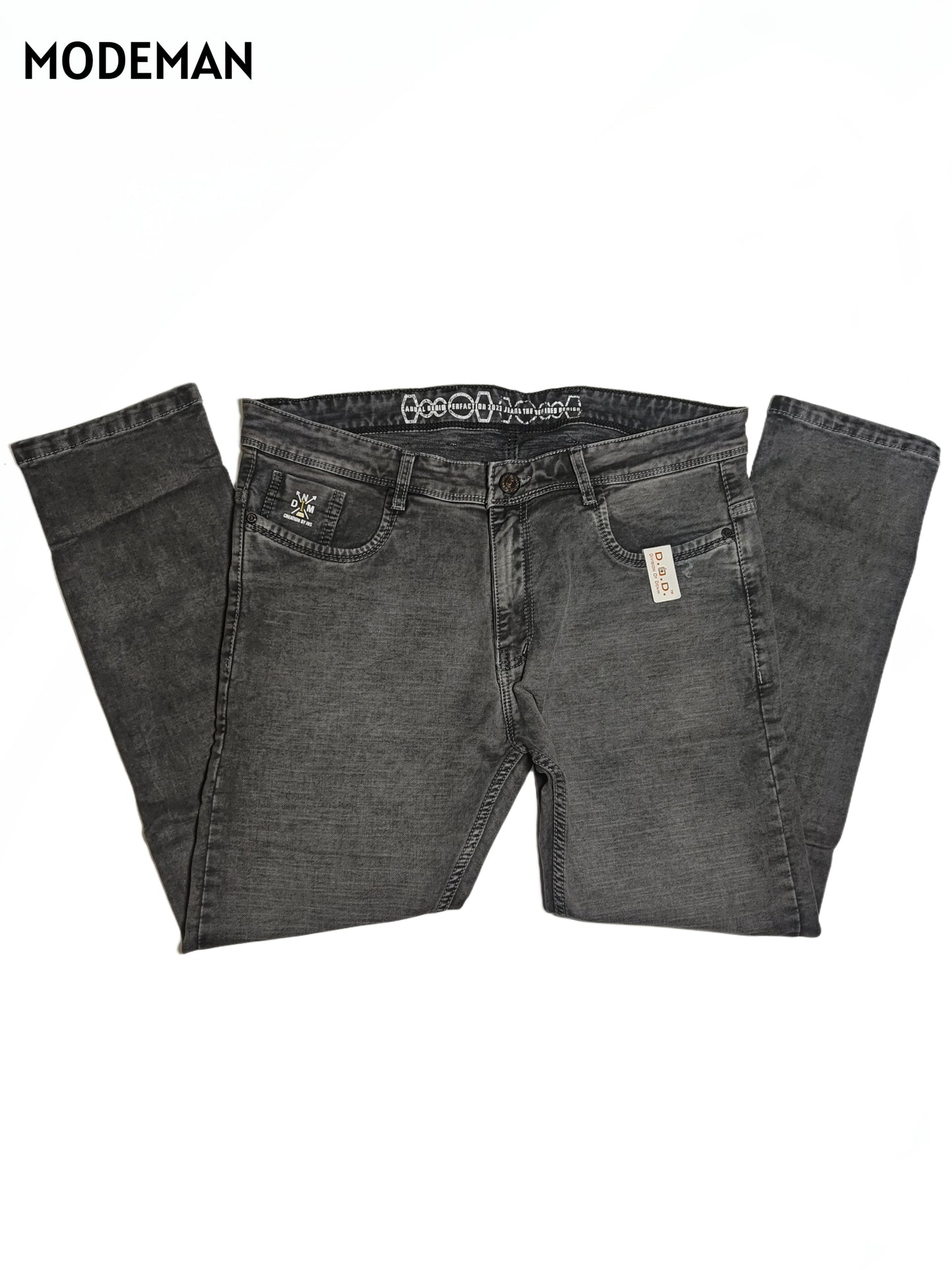 Men’s Charcoal Dark Grey Slim Fit Jeans – Modeman