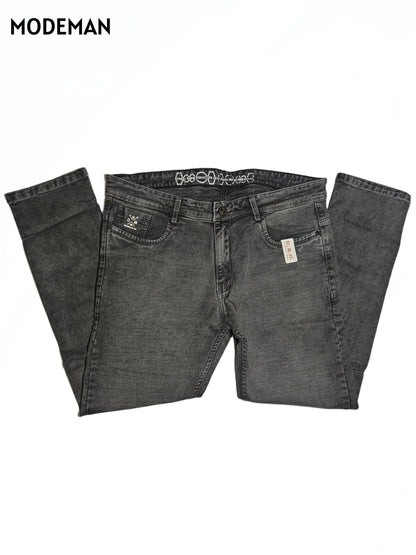 Men’s Charcoal Dark Grey Slim Fit Jeans – Modeman