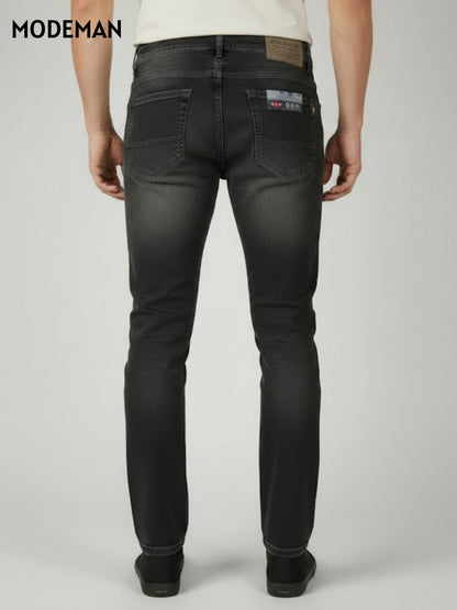 Men’s Grey Washed Slim Fit Jeans – Vintage Style