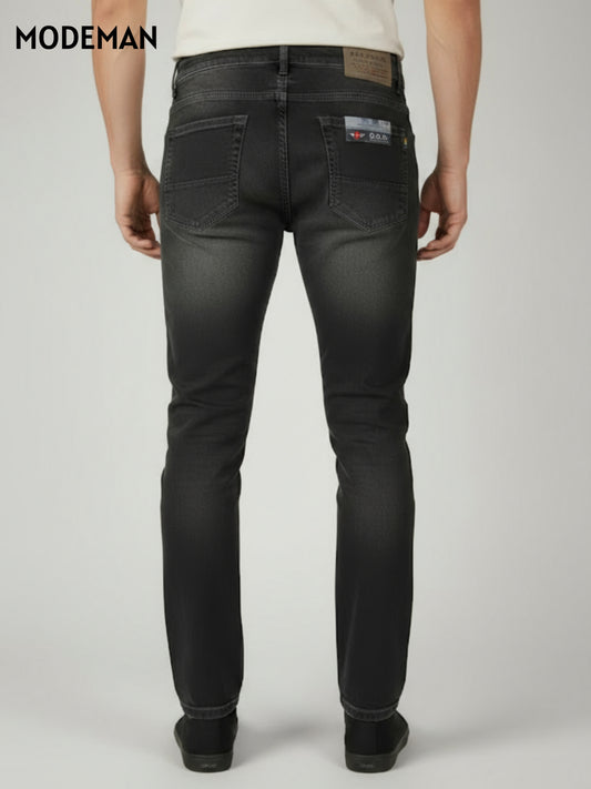 Men’s Grey Washed Slim Fit Jeans – Vintage Style