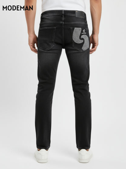 Men’s Black Faded Denim Jeans – Slim Fit | Authentic Collection