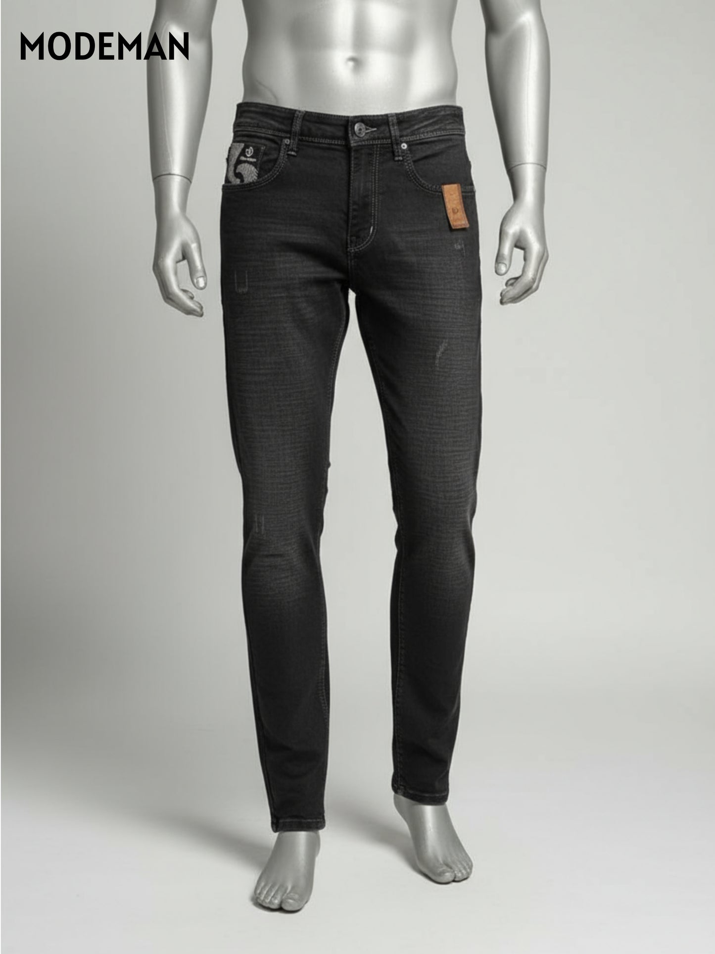 Men’s Black Faded Denim Jeans – Slim Fit | Authentic Collection