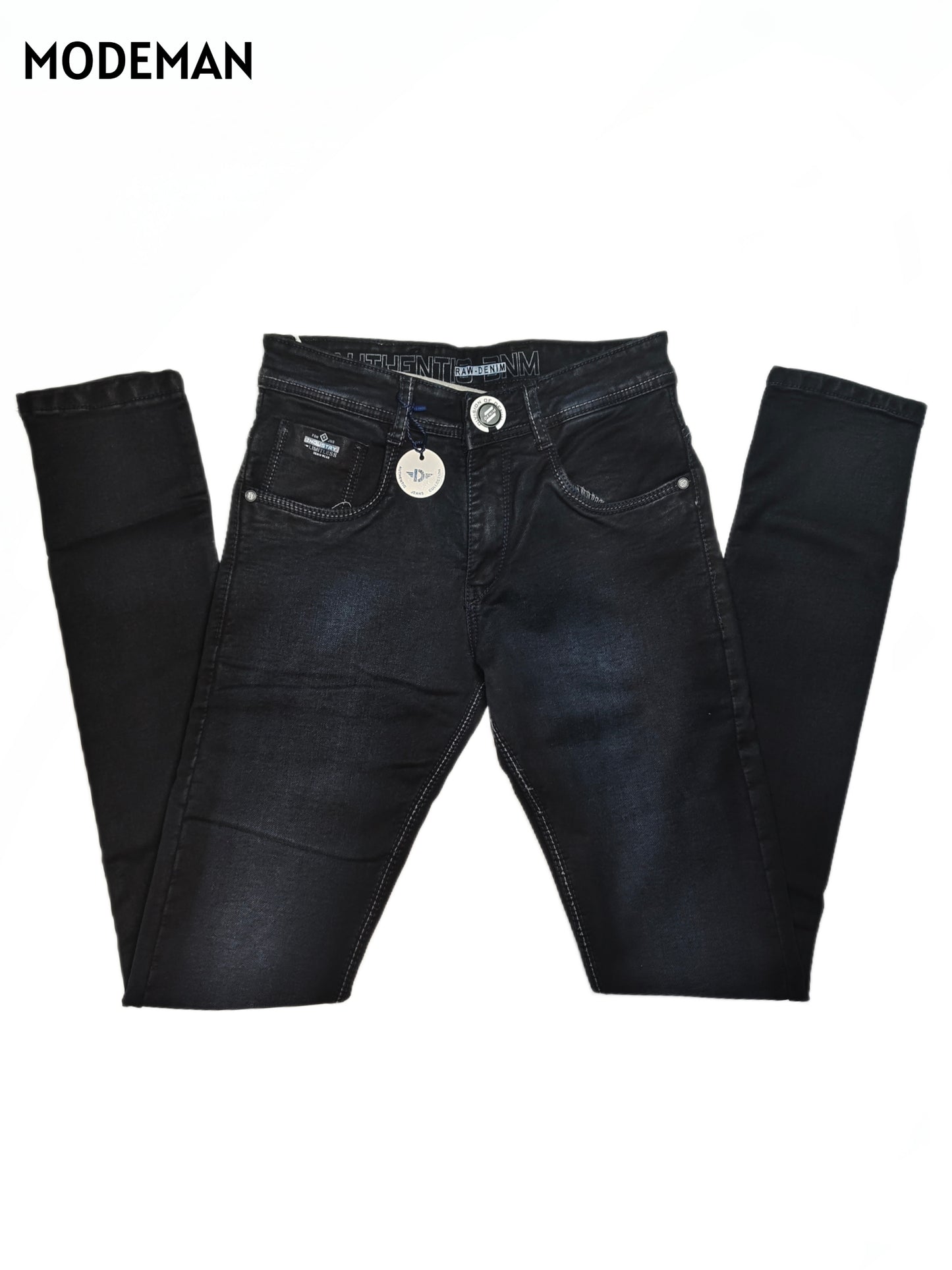 Men’s Dark Blue Washed Denim Jeans – Slim Fit | Raw Denim Series