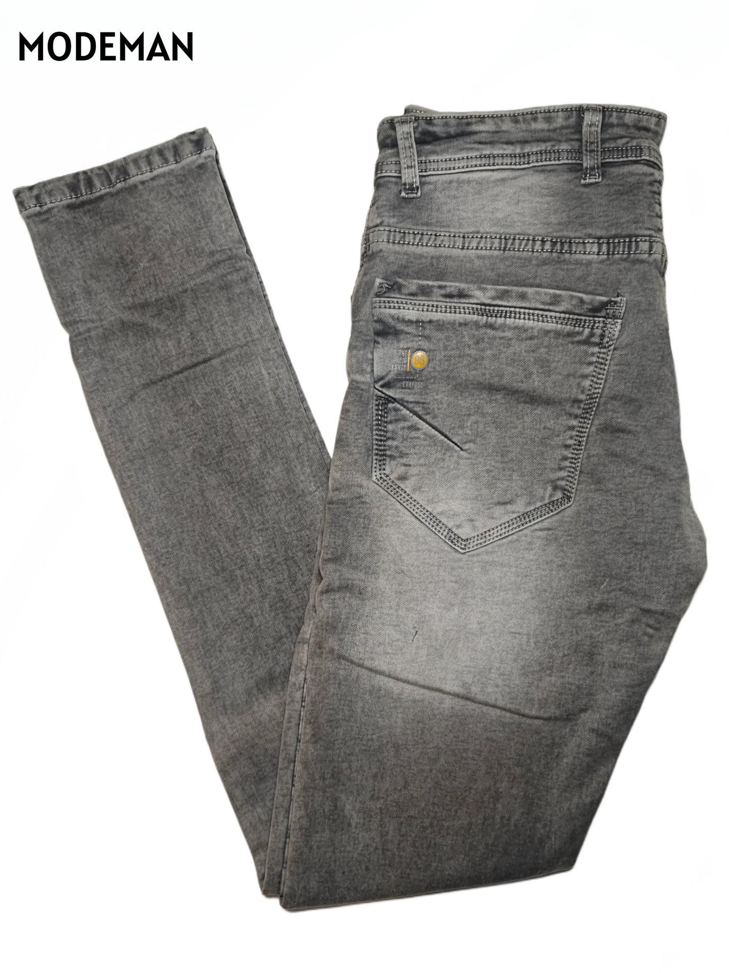 Men’s Grey Faded Slim Fit Jeans – Modeman
