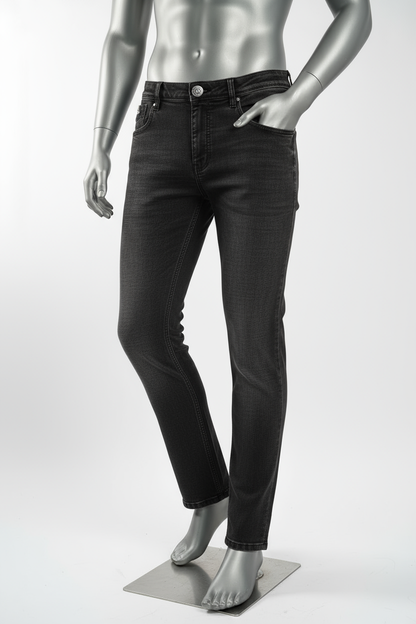 Men’s Charcoal Black Relex Fit Jeans – Modeman