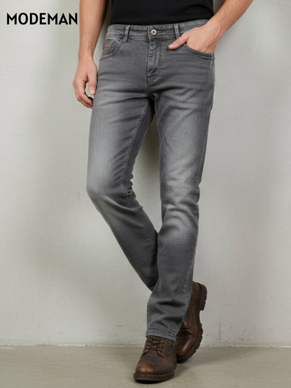Men’s Grey Washed Slim Fit Jeans – Vintage Style