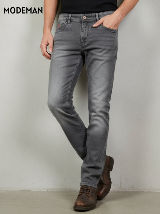 Men’s Grey Washed Slim Fit Jeans – Vintage Style