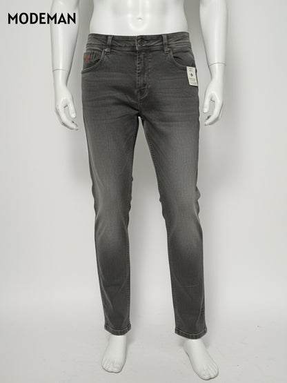 Men’s Grey Washed Slim Fit Jeans – Vintage Style