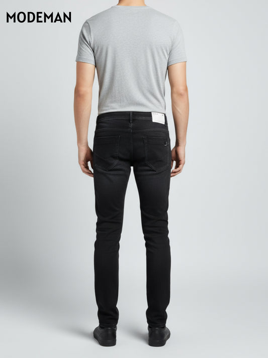 Men’s Dark Blue Washed Denim Jeans – Slim Fit | Raw Denim Series