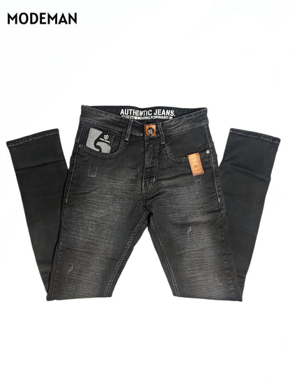 Men’s Black Faded Denim Jeans – Slim Fit | Authentic Collection