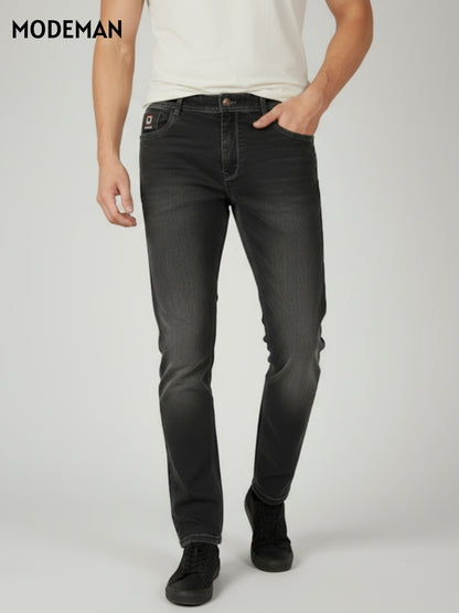Men’s Grey Washed Slim Fit Jeans – Vintage Style