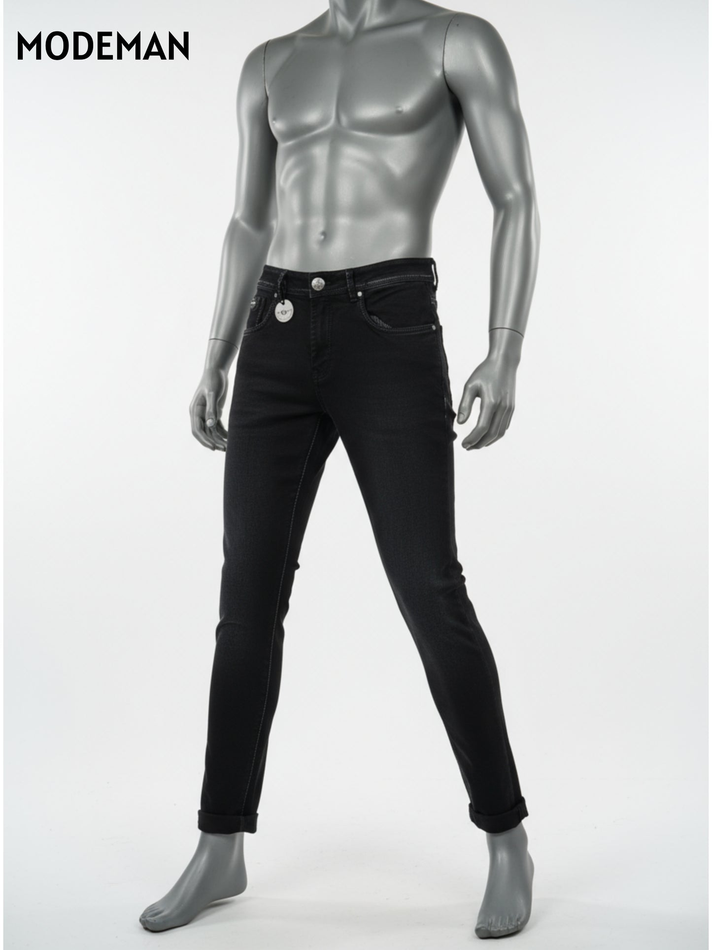 Men’s Dark Blue Washed Denim Jeans – Slim Fit | Raw Denim Series