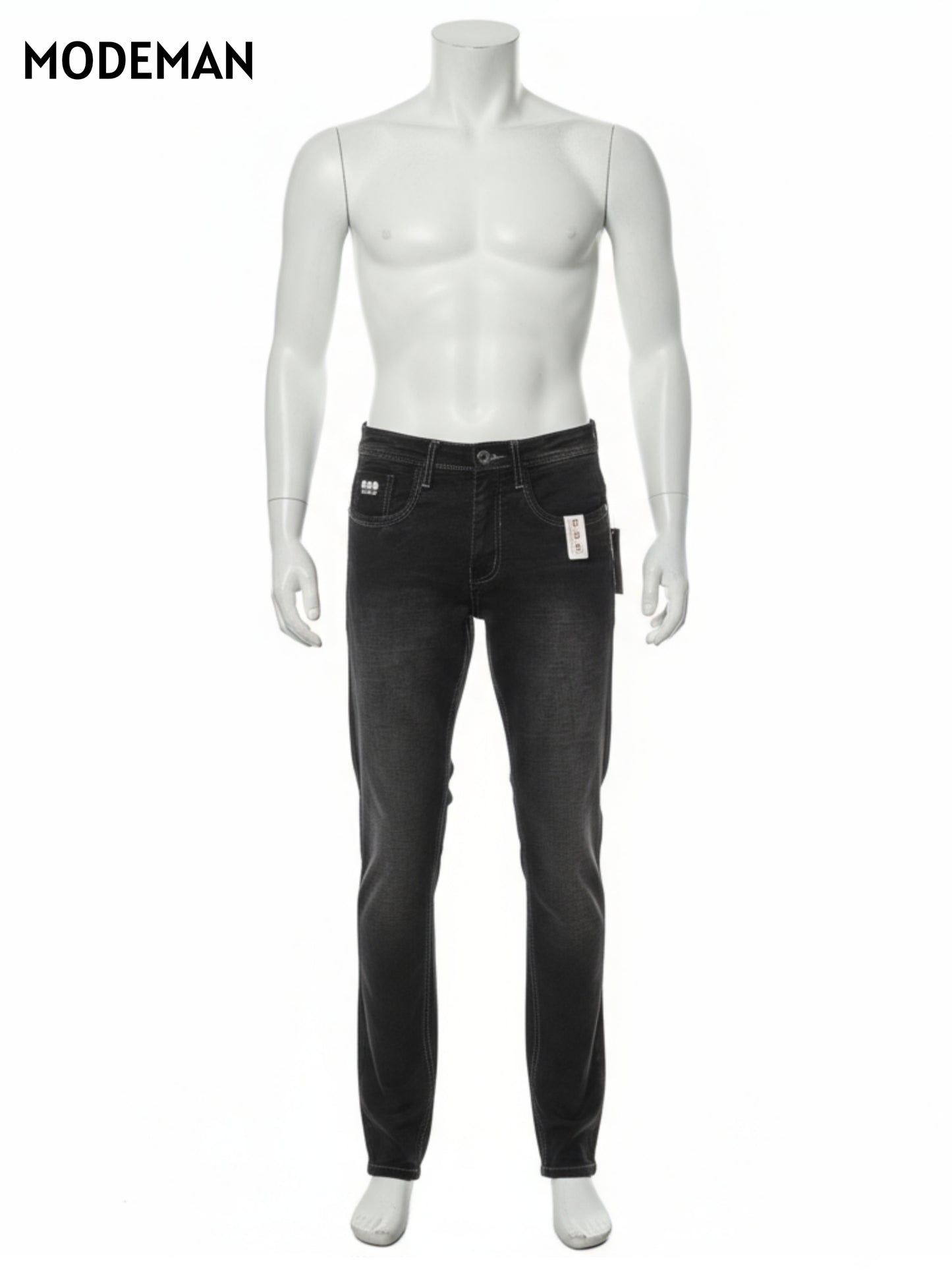 Men’s Black Relax Fit Jeans – Cotton Base Fabric | Modeman