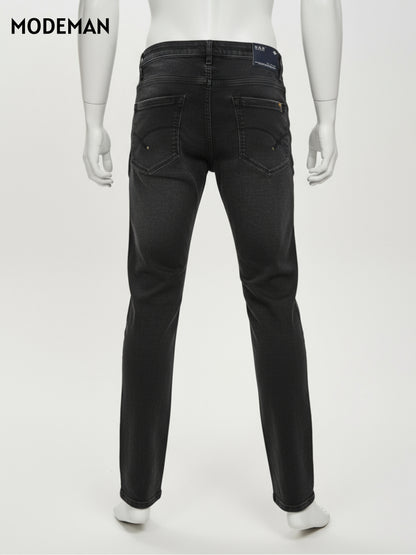 Men’s Black Relex Fit Faded Jeans – Fashion Wear