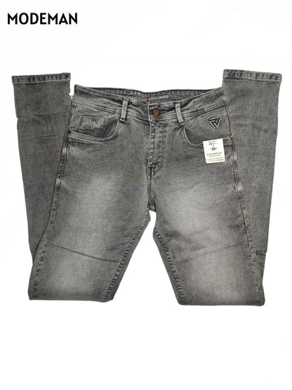 Men’s Grey Faded Slim Fit Jeans – Modeman