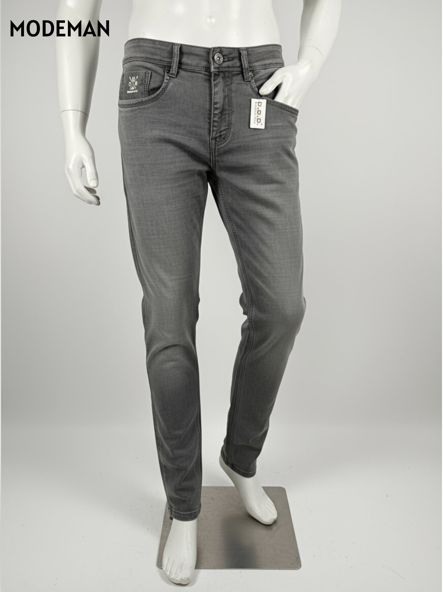 Men’s Charcoal Grey Slim Fit Jeans – Modeman