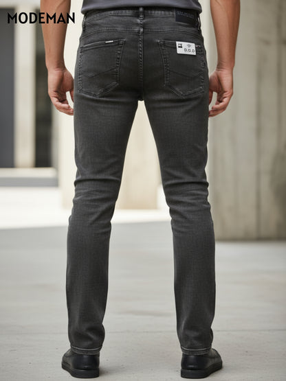 Men’s Black Faded Relex Fit Jeans – Modeman