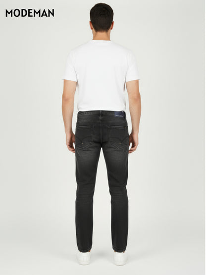 Men’s Black Relex Fit Faded Jeans – Fashion Wear