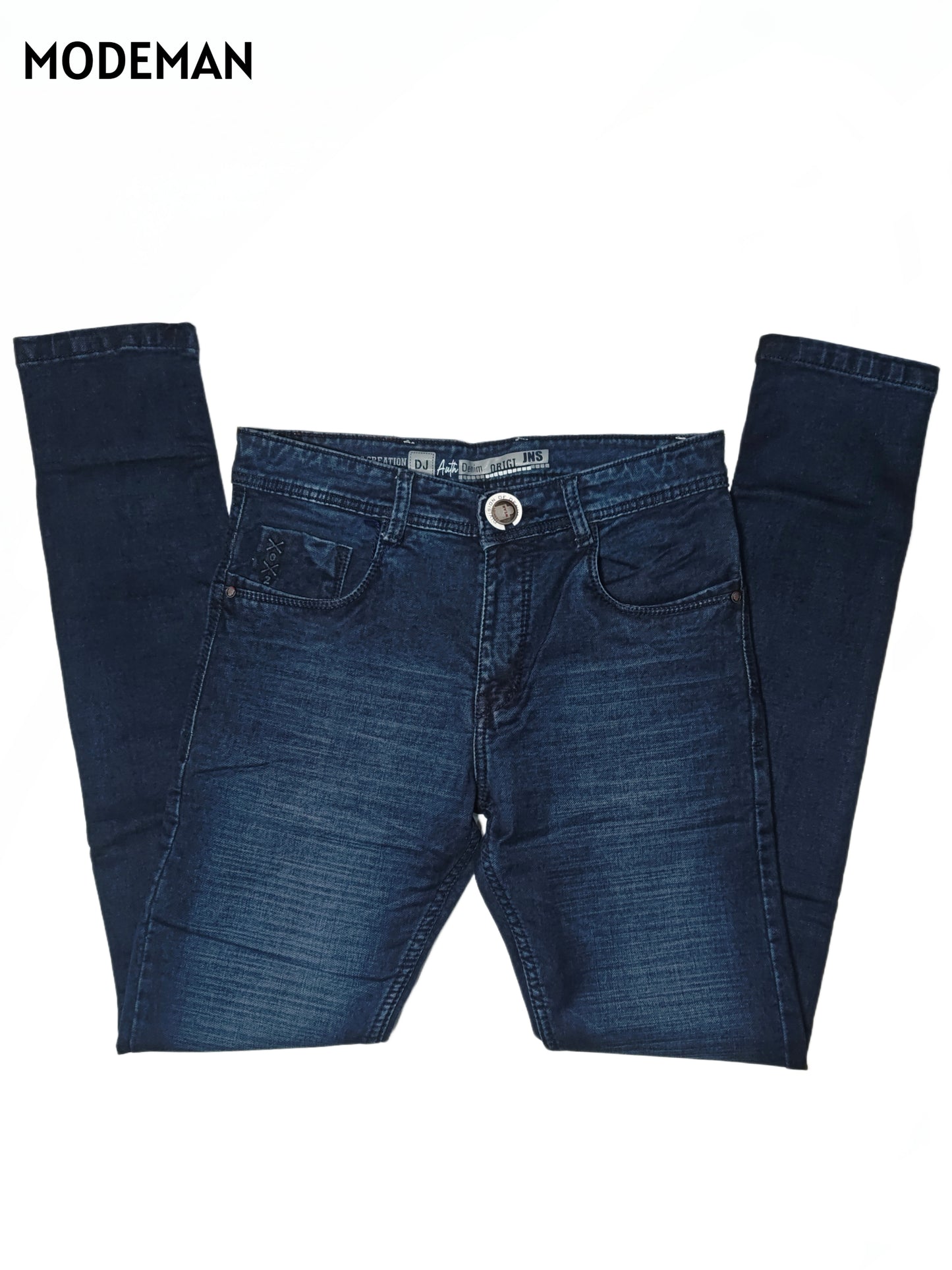 Men’s Dark Indigo Slim Fit Jeans – Cotton Base Fabric | Modeman