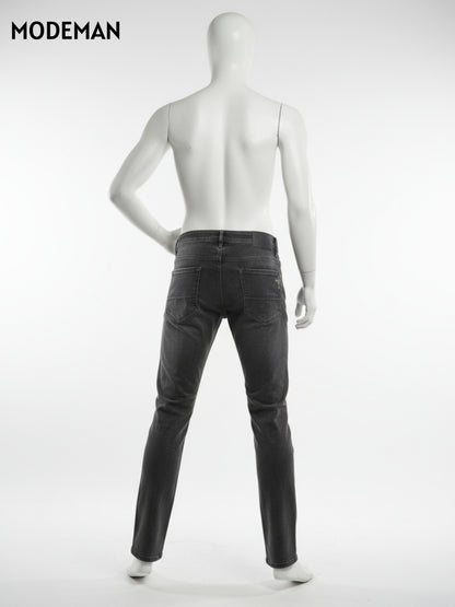 Men’s Charcoal Dark Grey Slim Fit Jeans – Modeman