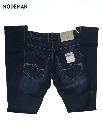 Men’s Dark Blue Slim Fit Jeans – Cotton Base Fabric | Modeman